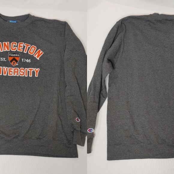Champion Other - Champion Princeton University Eco Fleece Pullover Varsity Gray Orange Unisex L